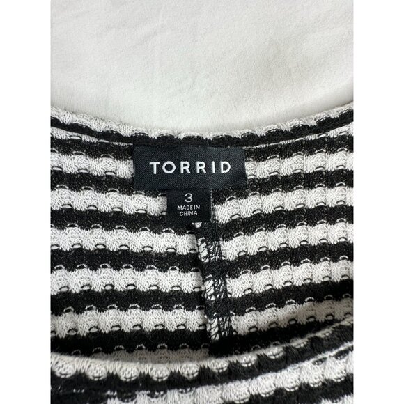 Torrid‎ Striped Long Sleeve Shirt size 3X Black/White - Picture 2 of 6